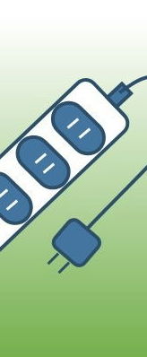 illustration: power bar, timer, fridge