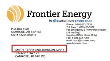 BRPC Account Name on Invoice