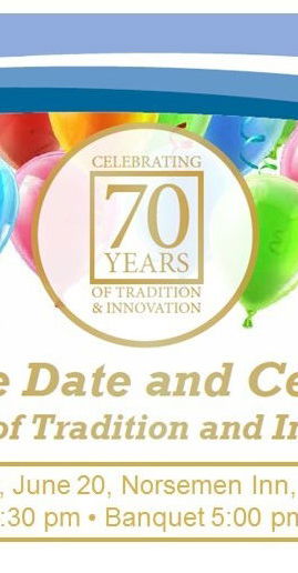 illustration: 70 year celebration announcement