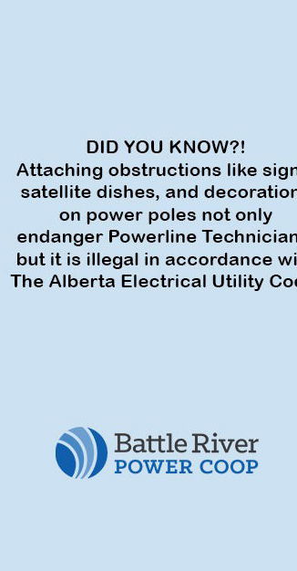 illustration: illegal attachments to power poles